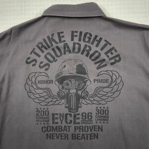 Enyce Strike Fighter Squadron Graphic Shirt Mens 4X Grey Button Down Sean Combs